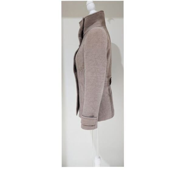 H&M Peacoat Tan Double Breasted Lined Coat Size 4 - Picture 3 of 7